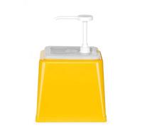 Hendi Distributeur de sauces à pompe 2,5 L, dosage 20 ml, jaune, réutilisable, sans BPA