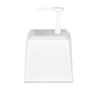 Hendi Distributeur de sauces à pompe 2,5 L – dosage 20 ml – réutilisable – sans BPA – blanc