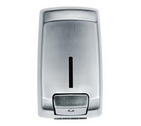 Distributeur de savon 1,1 L en acier inoxydable/plastique ABS avec bouton-poussoir et verrouillage ouleur : acier inoxydable brossé