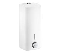 Distributeur de savon liquide Delabie 1l acier inoxydable 1.4301 revêtu par poudre blanc