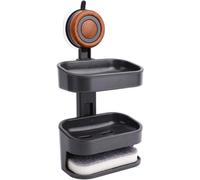 Distributeur de savon à double fond - Distributeur de savon à fermeture automatique avec buse - Fixation murale sans perçage