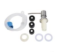 Distributeur de savon à pompe pour comptoir de cuisine avec tube en silicone pour se connecter directement aux bouteilles de savon liquide pour lave-vaisselle (argenté)