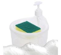 Distributeur de Savon à Vaisselle - Distributeur de Savon de Cuisine 15,5 x 12,5 x 16,5 cm, distrib uteur de Liquide Vaisselle de Cuisine 2 en 1 | Porte-éponge pour évier, distribut eurs de pour
