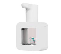 Distributeur de Savon Automatique À Capteur, Distributeur de Savon Moussant Sans Contact pour Enfants, Éclairage Doux et Chaud Cartoon Pet Machine Liquide de Lavage Des Mains Étanche(Blanc)