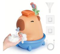 Distributeur de savon automatique Capybara, distributeur électrique de savon moussant avec capteur, 280 ml, sans contact, fixation murale, rechargeable par USB, étanche IPX7 pour la salle de bain et l