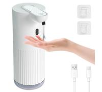 Distributeur de savon automatique, distributeur électrique de savon liquide de 400 ml, réglable sur 4 niveaux, étanche (IPX5), fixation murale, motif rainuré, distributeur électrique de savon pour sal