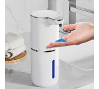 Distributeur de savon automatique, distributeur électrique de savon liquide, rechargeable par USB, 4 niveaux de réglage, 380 ml, fixation murale, convient pour la salle de bains/la cuisine/le liquide