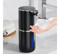 Distributeur de savon automatique, distributeur électrique de savon moussant, rechargeable par USB, 4 niveaux réglables, 380 ml, fixation murale, convient pour la salle de bains/la cuisine/le liquide