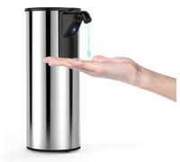 Distributeur de savon automatique en acier inoxydable avec capteur infrarouge, 350 ml, distributeur de savon électrique, 4 niveaux réglables, capteur de mouvement, étanche IPX6 pour la cuisine et la s