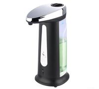 Distributeur de savon automatique sans contact 400 ml, capteur infrarouge pour savon, shampooing, douche, puissant, design compact pour salle de bain, cuisine, bureau, hôtel, noir