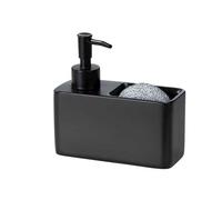 Distributeur De Savon Avec Porte Éponge - Noir
