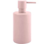 Distributeur de savon cylindrique avec pompe en acier inoxydable pour savon liquide - Porcelaine, 300 ml, Durable et robuste, Rose mat