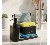 Distributeur de savon de cuisine, ensemble de distributeur de savon à vaisselle, bouteille de distributeur de savon pour les mains, support d'éponge et égouttoir, boîte à savon, convient pour le range