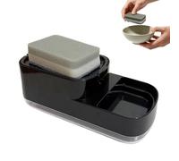 Distributeur de savon de cuisine, pompe de rangement pour éponge, récipient à pression de 400 ml avec design étanche, organiseur de vaisselle en ABS, outil de nettoyage avec style moderne, accessoire