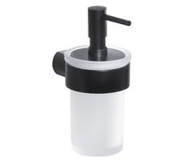Distributeur de savon, distributeur de lotion, noir mat/verre, satin, PIRENEI