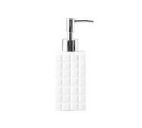 Distributeur de Savon Distributeur de Savon Blanc, Flacon Pompe à Lotion en céramique avec Finition à Grille carrée raffinée et Vintage (300 ML)