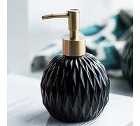 Distributeur de Savon doré avec Distributeur de Savon en céramique pour Salle de Bain, 400 ML