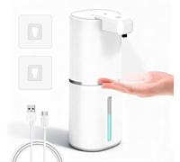 Distributeur de savon électrique automatique à fixation murale avec capteur, 4 niveaux de pulvérisation réglables, jet continu, étanche selon la norme IPX5, pour la salle de bains et la cuisine