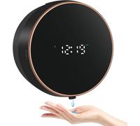 Distributeur de savon électrique automatique à fixation murale, distributeur de savon sans contact avec capteur, en plastique, pour cuisine/salle de bains, noir