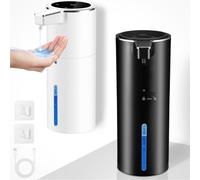 Distributeur de savon électrique automatique, à fixation murale et sans contact, d'une capacité de 400 ml, rechargeable par USB avec une batterie de 1 800 mAh, adapté à la salle de bains, à la cuisine