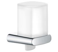 Distributeur de savon élégant avec couvercle en verre dépoli, 180 ml, métal chromé, fabriqué en Allemagne, rechargeable, vis et bouchon inclus, distributeur de lotion à percer.