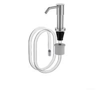 Distributeur de savon en acier inoxydable 304 pour évier de cuisine | Pompe à pression manuelle intégrée avec panier, installation rapide, tube en silicone étendu, design ABS résistant à la