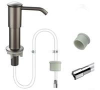 Distributeur de savon en aluminium avec tube en silicone flexible, mécanisme de pression amélioré et design d'installation rapide (B)
