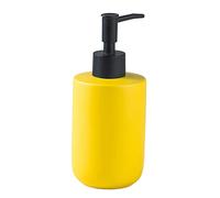 Distributeur de Savon en Céramique Bouteille Pompe Vide pour Maison Restaurant Jaune 17,5 x 7,5 cm