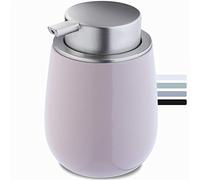 Distributeur de Savon en céramique KADAX, Distributeur avec Pompe en Plastique, Distributeur de Lotion pour Salle de Bain, Cuisine, 12,5 x 9,5 cm, Distributeur de Savon Liquide,Brillant, Rond (Rose)