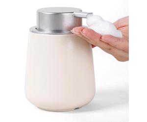 Distributeur de savon en poudre de riz, distributeur de liquide vaisselle rechargeable de 350 ml, grande pompe pour un dosage facile, élégant et antidérapant, sans BPA, pour la cuisine et la salle de 