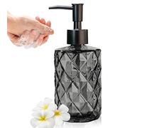 Distributeur de Savon en Verre avec Pompe en Plastique, 330 ML, Distributeur de Savon Liquide pour Salle de Bain et Cuisine, Distributeur à Pompe Manuelle pour Liquide Vaisselle, Lotion, Savon, Huile