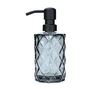 Distributeur de savon en verre Plomkeest Distributeur de savon en pot en verre transparent 340 ml avec pompe en acier inoxydable Distributeur de savon liquide pour salle de bain