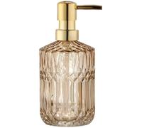 Distributeur de savon en verre rechargeable Unyqoos® avec surface antidérapante à découpe diamantée | Fabriqué en verre et en plastique épais, idéal pour la salle de bain et la cuisine
