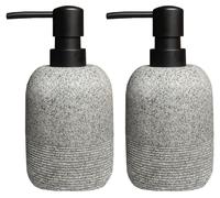 Distributeur de savon gris, ensemble de distributeurs de savon liquide pour salle de bains et lavabo, distributeur de savon et de lotion pour évier de cuisine, 2 pièces