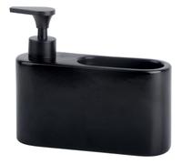 Distributeur de savon - KOOK TIME - SLIM - 2-en-1 porte-éponge - Céramique - Noir mat
