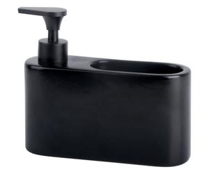 Distributeur de savon - KOOK TIME - SLIM - 2-en-1 porte-éponge - Céramique - Noir mat