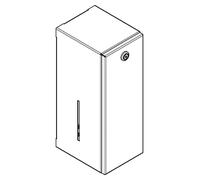 Distributeur de savon KWC modèle RODAN, en acier inoxydable V2A, capacité de 800 ml, fixation murale, serrure cylindrique, finition satinée, 1 pièce.