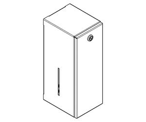Distributeur de savon KWC modèle RODAN, en acier inoxydable V2A, capacité de 800 ml, fixation murale, serrure cylindrique, finition satinée, 1 pièce.
