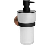 Distributeur de savon LARISSA, verre dépoli, noir/cuivre mat
