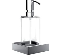Distributeur de savon liquide de liaison emco, montage mural, verre cristal clair, pompe métallique, env. 240 ml, chromé, 182100102