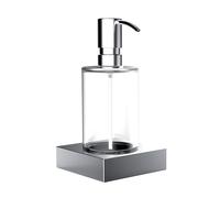 Distributeur de savon liquide de liaison emco, montage mural, verre cristal clair, pompe métallique, env. 240 ml, chromé, 182100102