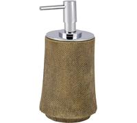 Distributeur de Savon Liquide - Distributeur de Savon pour Salle de Bain, en polyrésine, 8 x 9 x 16,5 cm, Marron