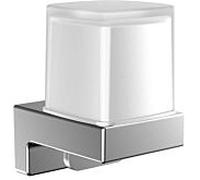 Emco Cue Distributeur de savon liquide 322100100 chromé, gobelet verre cristal, à coller et à visser