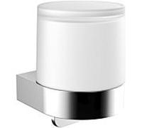 Distributeur de savon liquide Emco Flow 272100101 chromé , verre cristal, avec gobelet, finition satinée, modèle mural