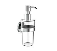 Distributeur de savon liquide emco round C, réservoir et pompe doseuse en plastique, 432100102, Couleur: chrome