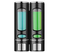 Distributeur de savon liquide mural, distributeur rechargeable de lotion et de savon (400 ml x 2), grand distributeur à pompe pour la douche et rangement pour salle de bains, cuisine, hôtel, distribut