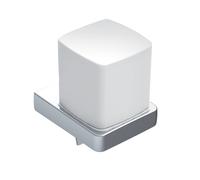 Distributeur de savon liquide tendance emco, avec gobelet en verre cristal, satiné, env. 155 ml, chromé, 022100101