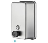 Distributeur de savon manuel mural en acier inoxydable, 1 100 ml, distributeur de savon pour la douche destiné aux salles de bains, usage professionnel et privé, distributeur à pompe, distributeur de 