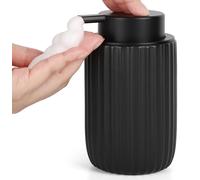 Distributeur de savon moussant, distributeur de savon en céramique de 320 ml, distributeur de gel douche avec pompe à mousse, distributeur de shampoing rechargeable, distributeur de savon moussant pou