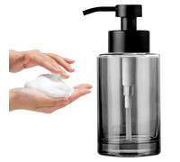 Distributeur de savon mousse noir, 355 ml, distributeur de savon pour les mains destiné à la salle de bains, flacon en verre moderne à parois épaisses et rechargeable pour la salle de bains et la cuis